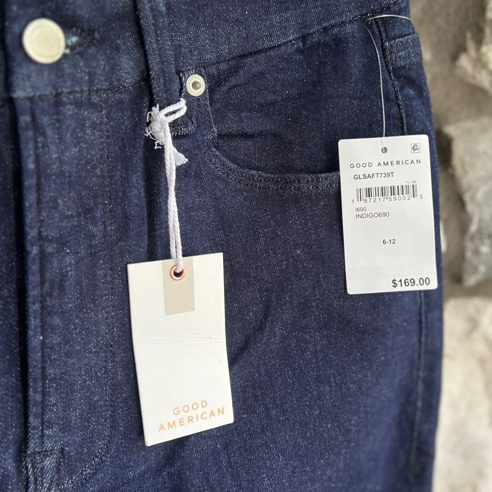 NEW Size 6-12 Good American Good Legs Always Fits Mid Rise Straight Indigo Jean - Picture 4 of 9